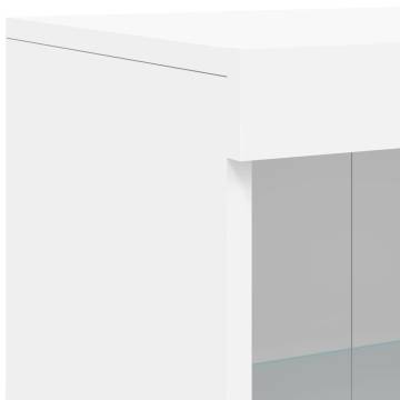 Modern Sideboard with LED Lights - White 162x37x100 cm