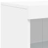 Modern Sideboard with LED Lights - White 162x37x100 cm