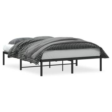 Metal Bed Frame Black 140x190 cm - Durable & Timeless Design