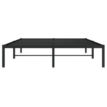 Metal Bed Frame Black 140x190 cm - Durable & Timeless Design