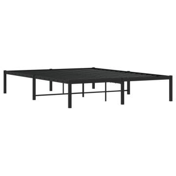 Metal Bed Frame Black 140x190 cm - Durable & Timeless Design