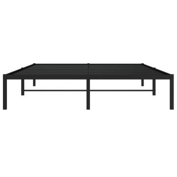 Black Metal Bed Frame 150x200 cm King Size - Elegant & Robust