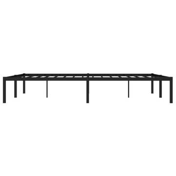 Black Metal Bed Frame 150x200 cm King Size - Elegant & Robust