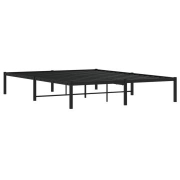 Black Metal Bed Frame 150x200 cm King Size - Elegant & Robust