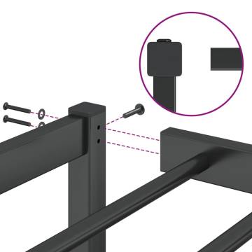 Black Metal Bed Frame 150x200 cm King Size - Elegant & Robust