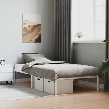 Elegant White Metal Bed Frame 107x203 cm | Hipomarket