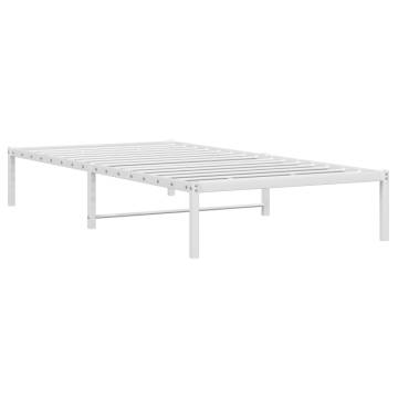 Elegant White Metal Bed Frame 107x203 cm | Hipomarket