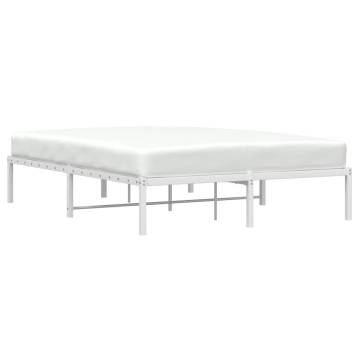 Metal Bed Frame White 140x200 cm | Stylish & Sturdy Design