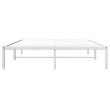 Metal Bed Frame White 140x200 cm | Stylish & Sturdy Design