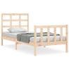 Solid Wood Bed Frame with Headboard 90x200 cm | Hipomarket