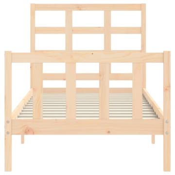 Solid Wood Bed Frame with Headboard 90x200 cm | Hipomarket