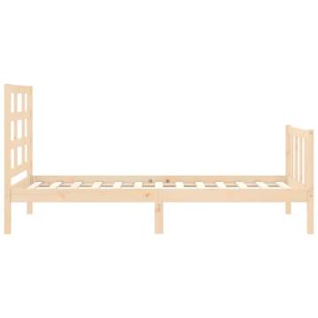 Solid Wood Bed Frame with Headboard 90x200 cm | Hipomarket