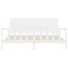 White Super King Size Bed Frame with Headboard - Solid Wood