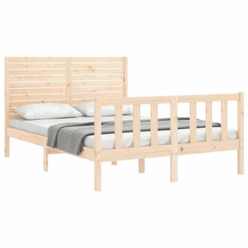 Solid Wood Bed Frame with Headboard 120x200 cm | HipoMarket