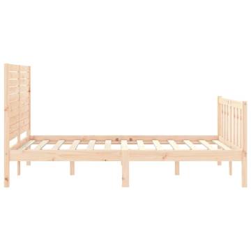 Solid Wood Bed Frame with Headboard 120x200 cm | HipoMarket