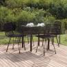 5 Piece Garden Dining Set Black Poly Rattan Colour black Size 80 cm table length Number of 4 