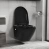 Wall Hung Rimless Toilet Ceramic Black Colour black 