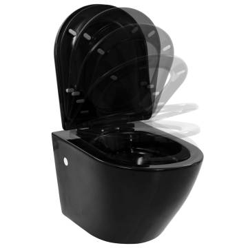 Wall Hung Rimless Toilet Ceramic Black | Upgrade Your Bathroom