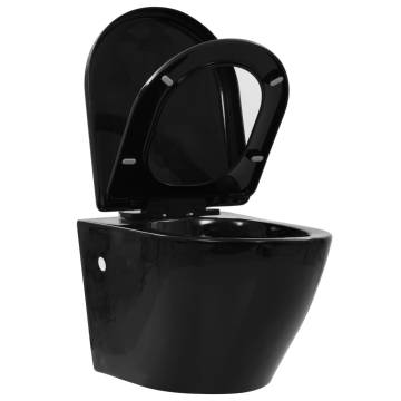 Wall Hung Rimless Toilet Ceramic Black | Upgrade Your Bathroom