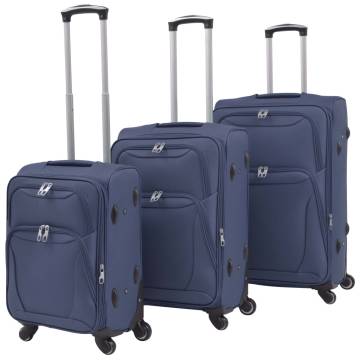 3 Piece Soft Case Trolley Set - Navy Blue | HipoMarket