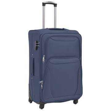 3 Piece Soft Case Trolley Set - Navy Blue | HipoMarket