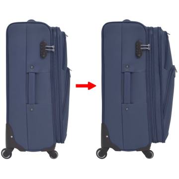 3 Piece Soft Case Trolley Set - Navy Blue | HipoMarket