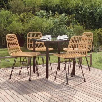 5 Piece Garden Dining Set | Durable Poly Rattan Furniture