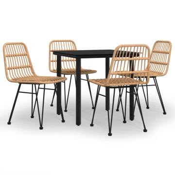 5 Piece Garden Dining Set | Durable Poly Rattan Furniture