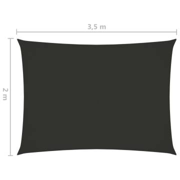 Sunshade Sail Rectangular 2x3.5 m Anthracite - Protection from UV & Ra