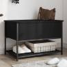 Storage Bench Black 70x42.5x47 cm Engineered Wood Colour black Size 70 x 42.5 x 47 cm 