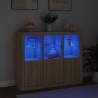 Sideboards with LED Lights - 3 pcs Sonoma Oak | HipoMarket