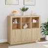 Sideboards with LED Lights - 3 pcs Sonoma Oak | HipoMarket