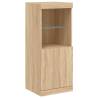 Sideboards with LED Lights - 3 pcs Sonoma Oak | HipoMarket