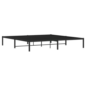 Metal Bed Frame Black 200x200 cm | Elegant & Sturdy Design