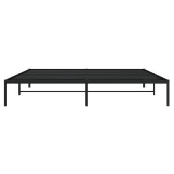 Metal Bed Frame Black 200x200 cm | Elegant & Sturdy Design