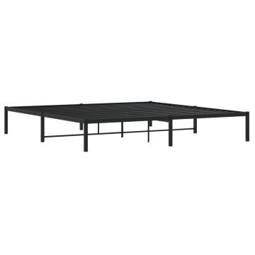 Metal Bed Frame Black 200x200 cm | Elegant & Sturdy Design