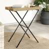 Folding Tray Table Beige 65x40x75 cm Poly Rattan Colour beige Quantity in Package 1 