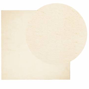 HUARTE Cream Rug 120x120 cm - Soft, Washable & Non-Slip