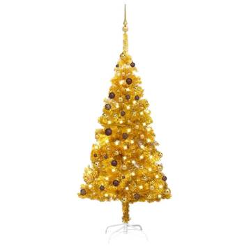 Pre-lit Gold Christmas Tree with Ball Set - 180 cm | HipoMarket