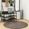 Rug ISTAN High Pile Shiny Look Grey Ø 120 cm Colour grey Size Ø 120 cm 