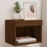 Bedside Cabinets with LED Lights Wall-mounted 2 pcs Brown Oak Colour brown oak Quantity in Package 2 Width 40 cm 