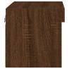 Trendy Wall-Mounted Bedside Cabinets with LED Lights - 2 pcs Brown Oak