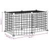 8-Panel Pet Cage with Door - Durable Steel, Black 35x35 cm