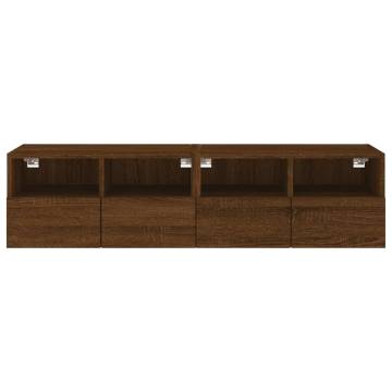 Brown Oak TV Wall Cabinets - 2 pcs | HipoMarket