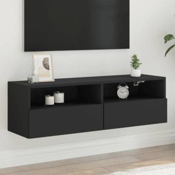 Black TV Wall Cabinet 100x30x30 cm - Stylish Storage Solution