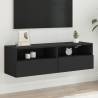 TV Wall Cabinet Black 100x30x30 cm Engineered Wood Colour black Quantity in Package 1 Width 100 cm 