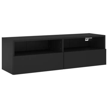 Black TV Wall Cabinet 100x30x30 cm - Stylish Storage Solution