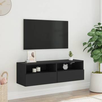 Black TV Wall Cabinet 100x30x30 cm - Stylish Storage Solution