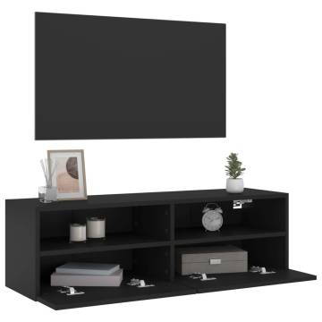 Black TV Wall Cabinet 100x30x30 cm - Stylish Storage Solution