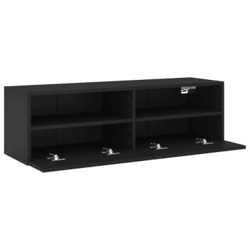 Black TV Wall Cabinet 100x30x30 cm - Stylish Storage Solution